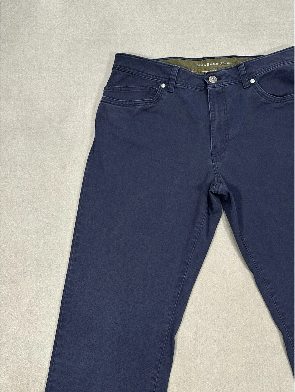G.H. Bass & Co Men’s Navy Slim Fit Pants 33x28.5 Stretch Cotton Casual